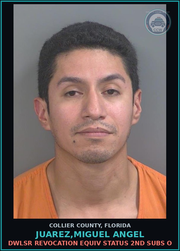 Booking mugshot of JUAREZ,MIGUEL ANGEL in Collier County