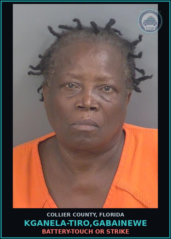 Booking mugshot of KGANELA-TIRO,GABAINEWE in Collier County