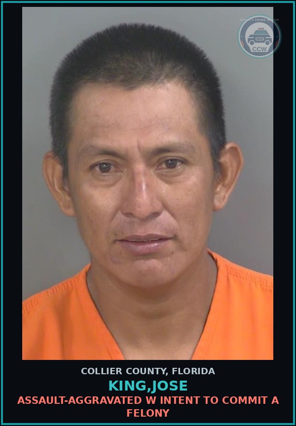 Booking mugshot of KING,JOSE in Collier County