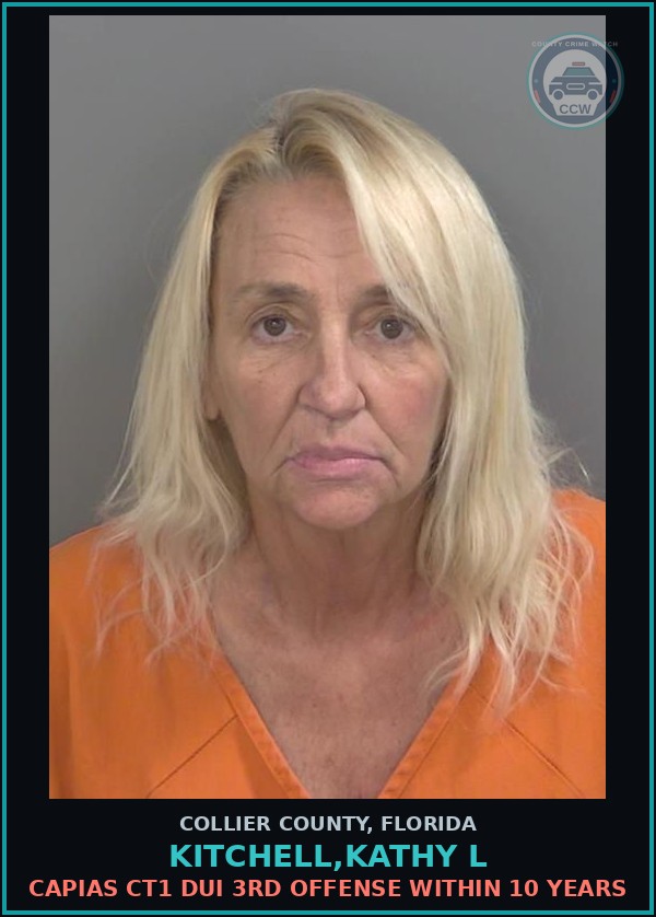Booking mugshot of KITCHELL,KATHY L in Collier County