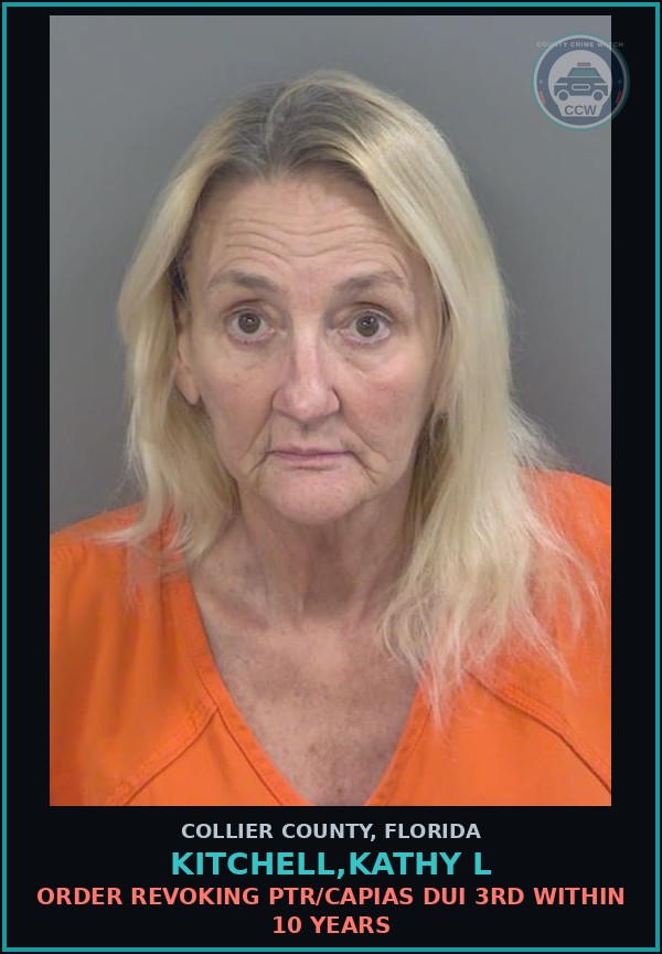 Booking mugshot of KITCHELL,KATHY L in Collier County