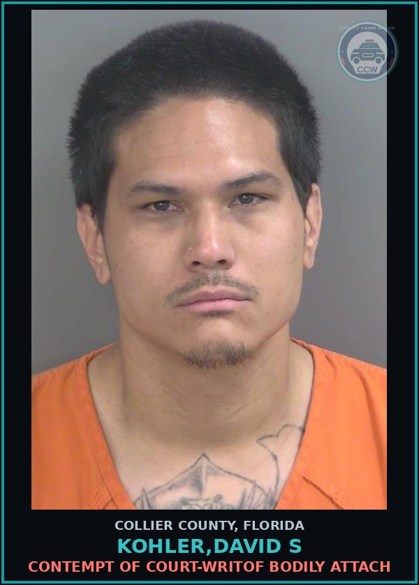 Booking mugshot of KOHLER,DAVID S in Collier County