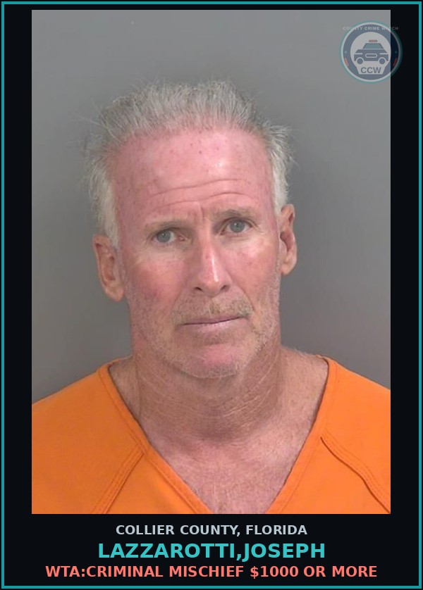 Booking mugshot of LAZZAROTTI,JOSEPH in Collier County