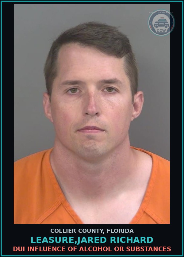 Booking mugshot of LEASURE,JARED RICHARD in Collier County