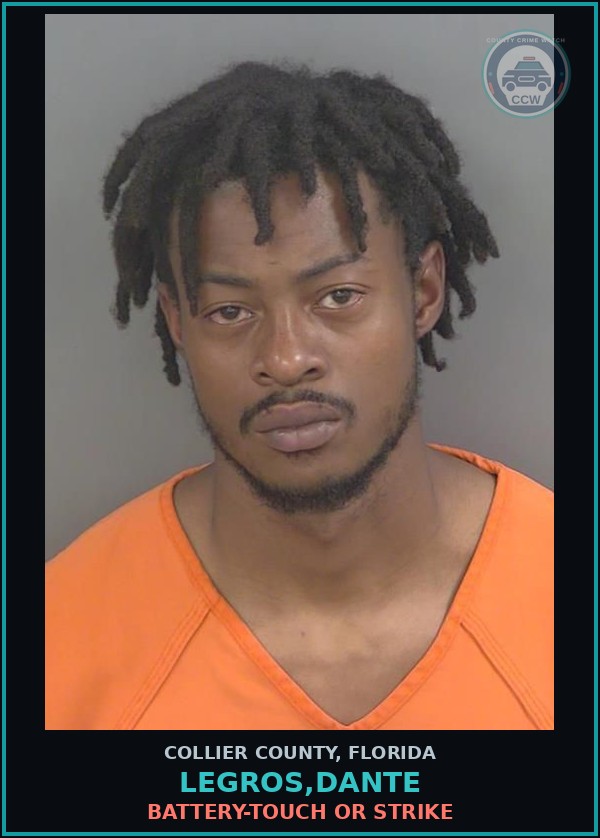 Booking mugshot of LEGROS,DANTE in Collier County