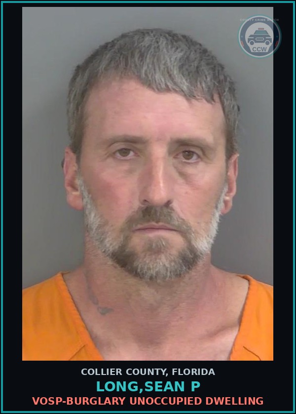 Booking mugshot of LONG,SEAN P in Collier County