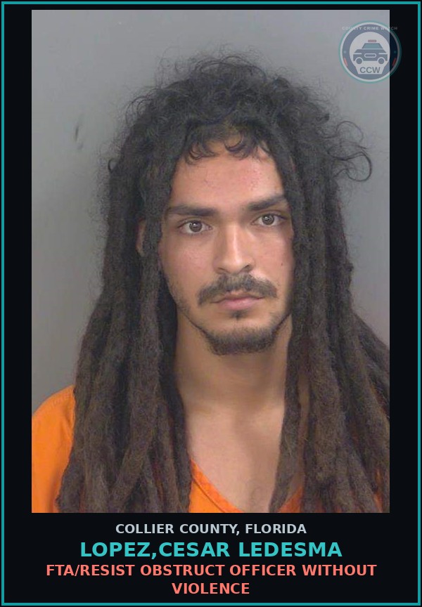 Booking mugshot of LOPEZ,CESAR LEDESMA in Collier County