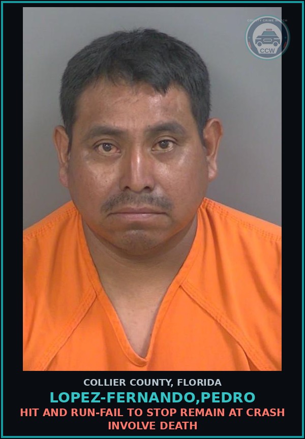 Booking mugshot of LOPEZ-FERNANDO,PEDRO in Collier County