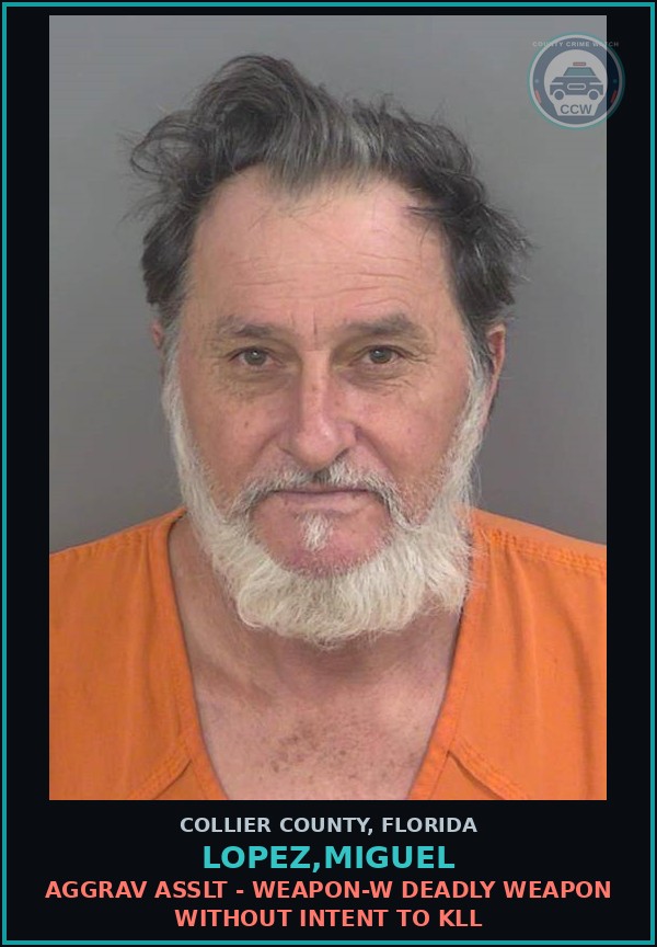 Booking mugshot of LOPEZ,MIGUEL in Collier County