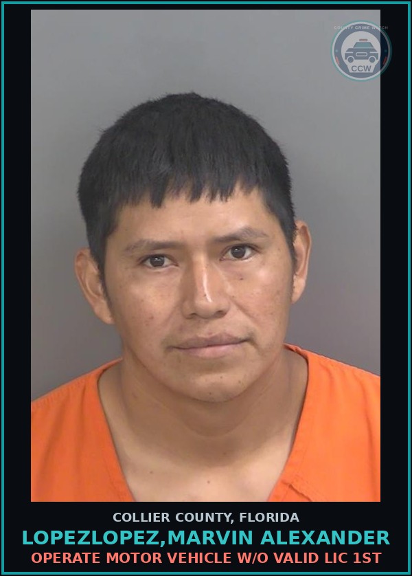 Booking mugshot of LOPEZLOPEZ,MARVIN ALEXANDER in Collier County