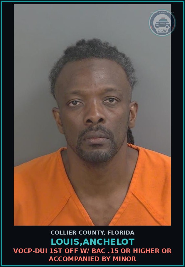 Booking mugshot of LOUIS,ANCHELOT in Collier County