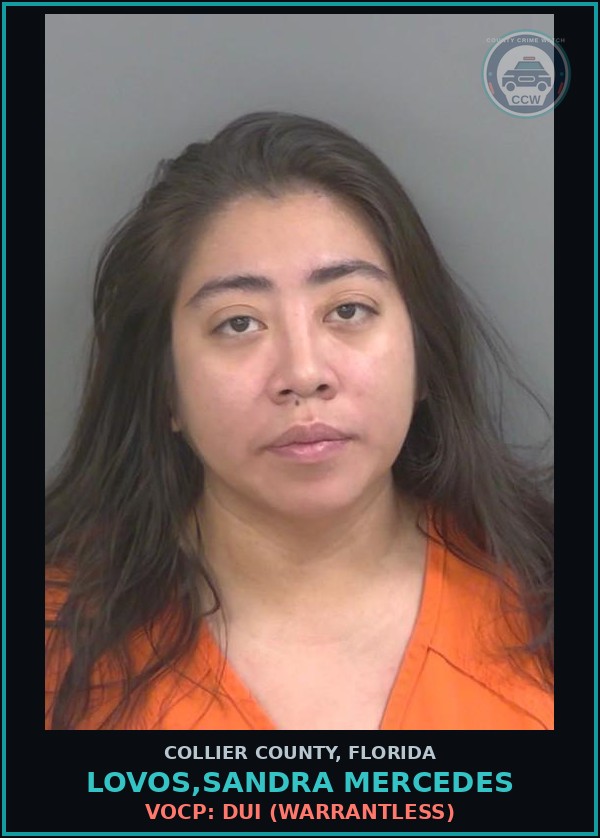 Booking mugshot of LOVOS,SANDRA MERCEDES in Collier County