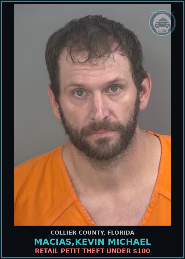 Booking mugshot of MACIAS,KEVIN MICHAEL in Collier County