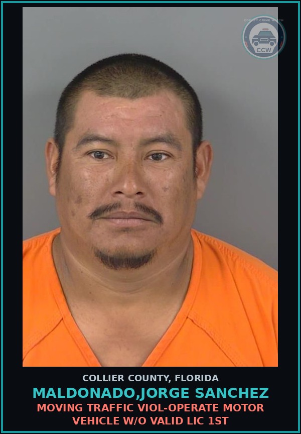 Booking mugshot of MALDONADO,JORGE SANCHEZ in Collier County