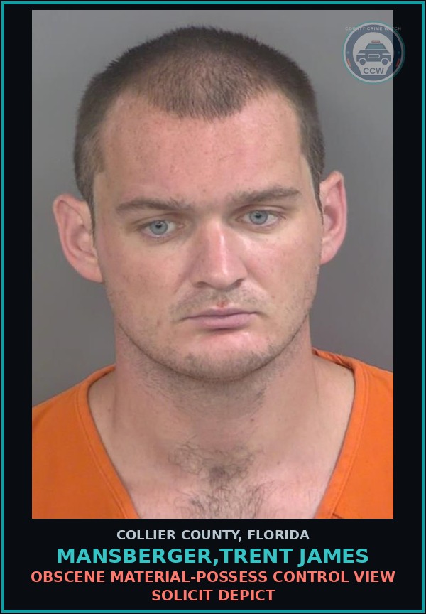Booking mugshot of MANSBERGER,TRENT JAMES in Collier County