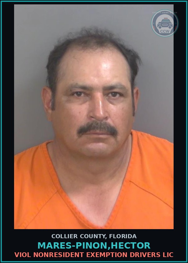 Booking mugshot of MARES-PINON,HECTOR in Collier County