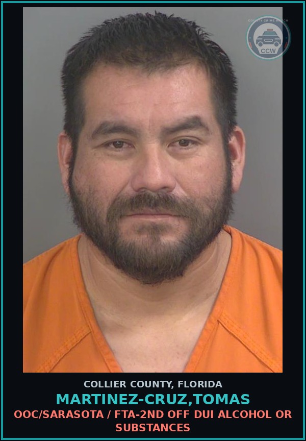 Booking mugshot of MARTINEZ-CRUZ,TOMAS in Collier County