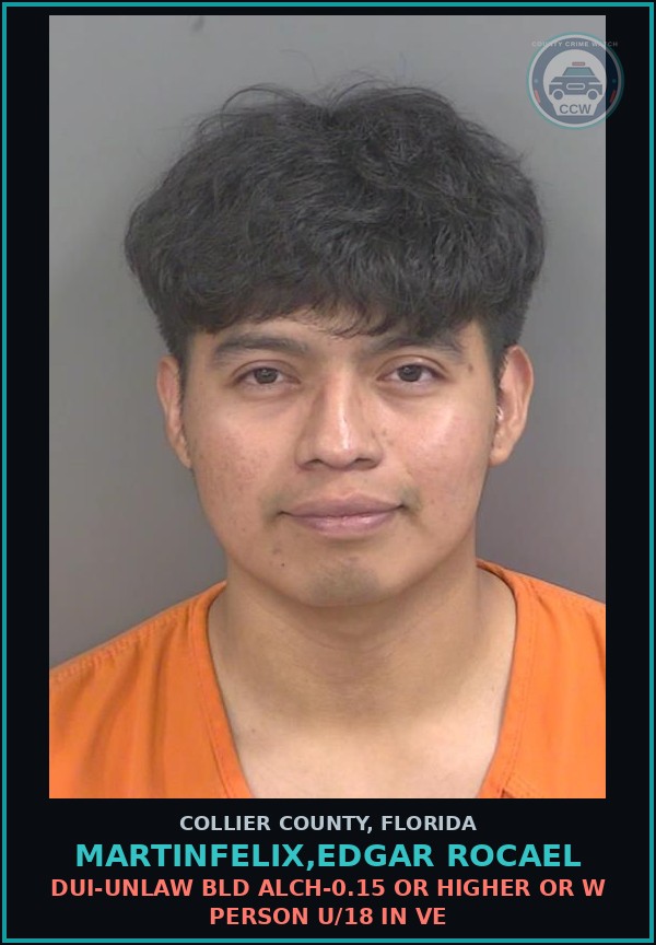 Booking mugshot of MARTINFELIX,EDGAR ROCAEL in Collier County