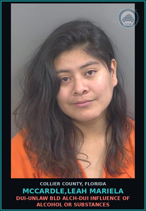 Booking mugshot of MCCARDLE,LEAH MARIELA in Collier County