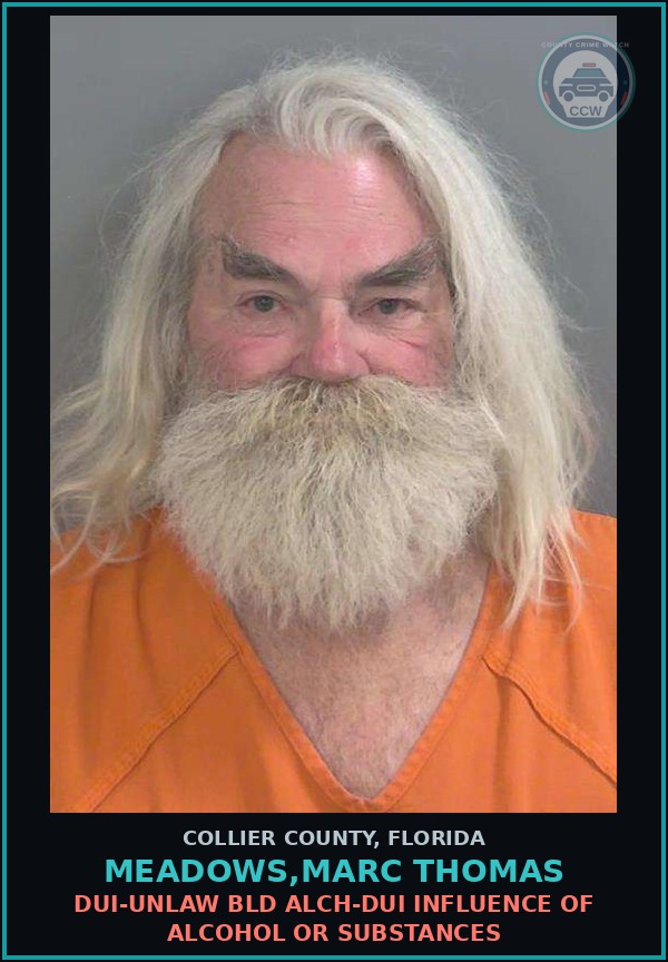 Booking mugshot of MEADOWS,MARC THOMAS in Collier County