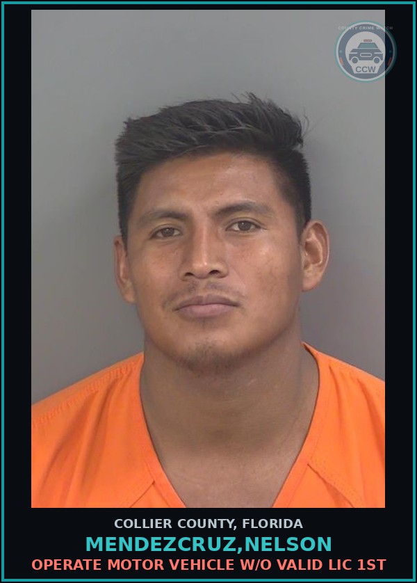 Booking mugshot of MENDEZCRUZ,NELSON in Collier County