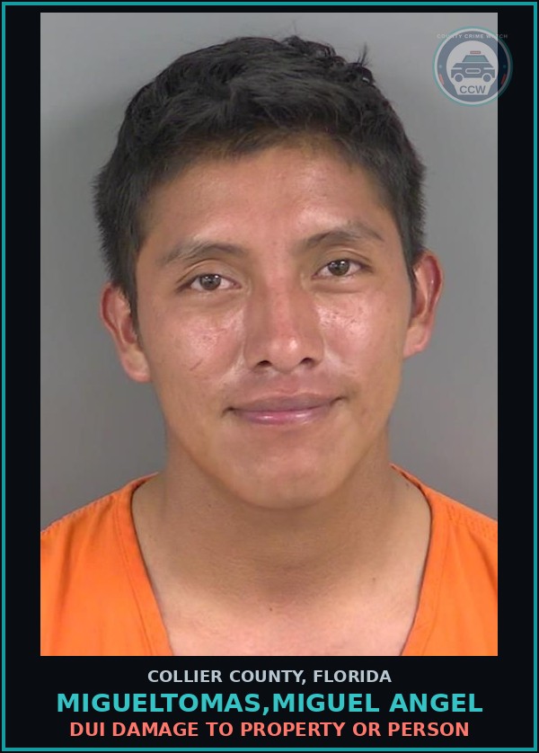 Booking mugshot of MIGUELTOMAS,MIGUEL ANGEL in Collier County
