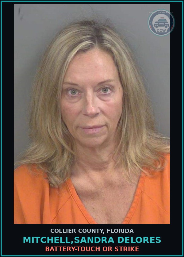 Booking mugshot of MITCHELL,SANDRA DELORES in Collier County