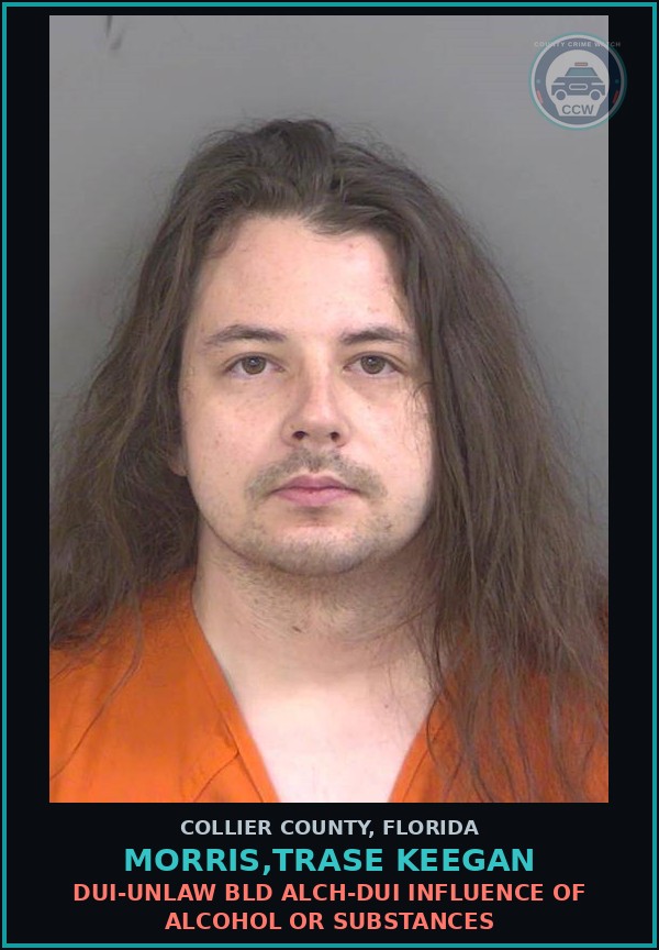 Booking mugshot of MORRIS,TRASE KEEGAN in Collier County