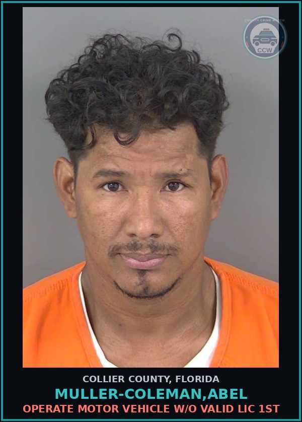 Booking mugshot of MULLER-COLEMAN,ABEL in Collier County