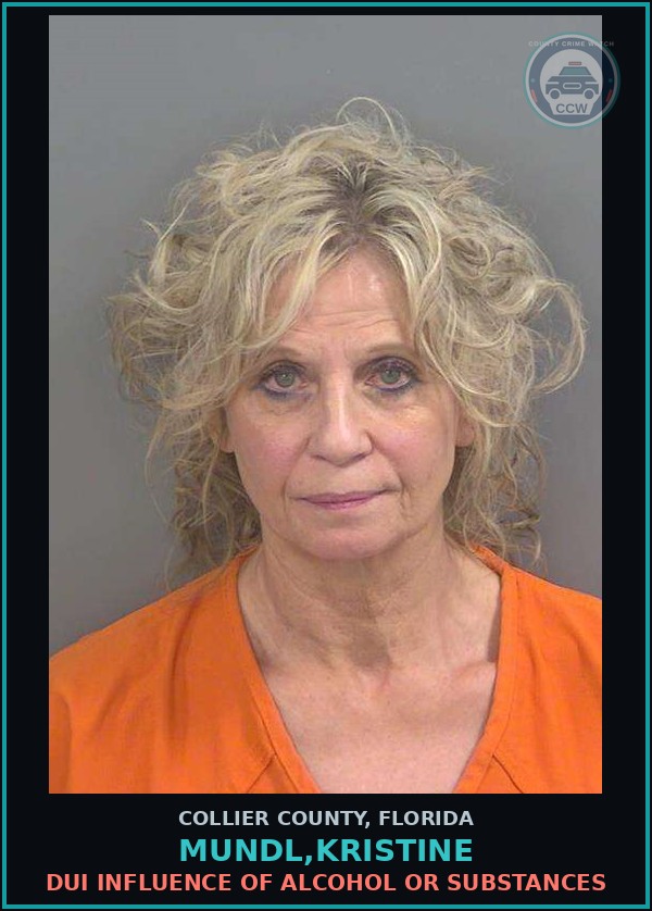 Booking mugshot of MUNDL,KRISTINE in Collier County