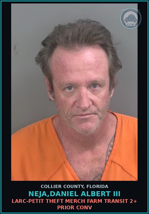 Booking mugshot of NEJA,DANIEL ALBERT III in Collier County