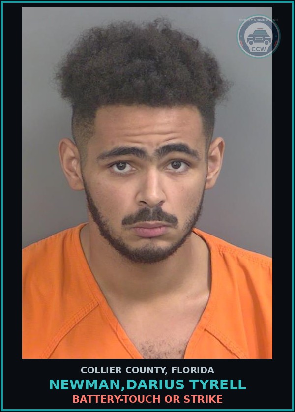 Booking mugshot of NEWMAN,DARIUS TYRELL in Collier County