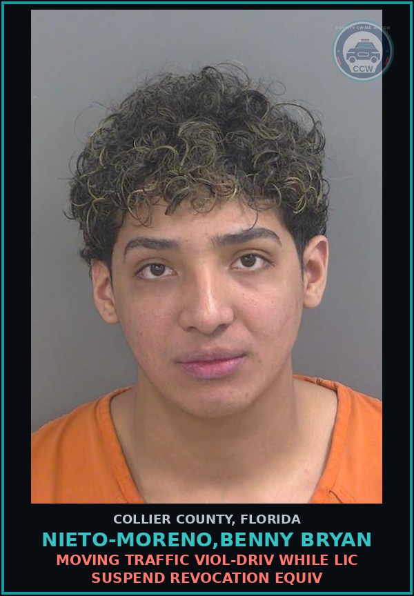 Booking mugshot of NIETO-MORENO,BENNY BRYAN in Collier County
