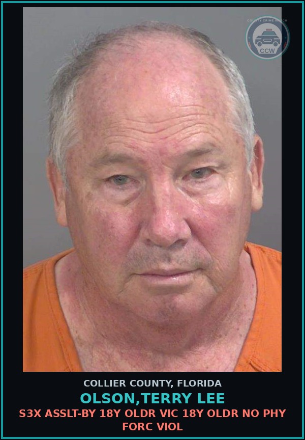 Booking mugshot of OLSON,TERRY LEE in Collier County