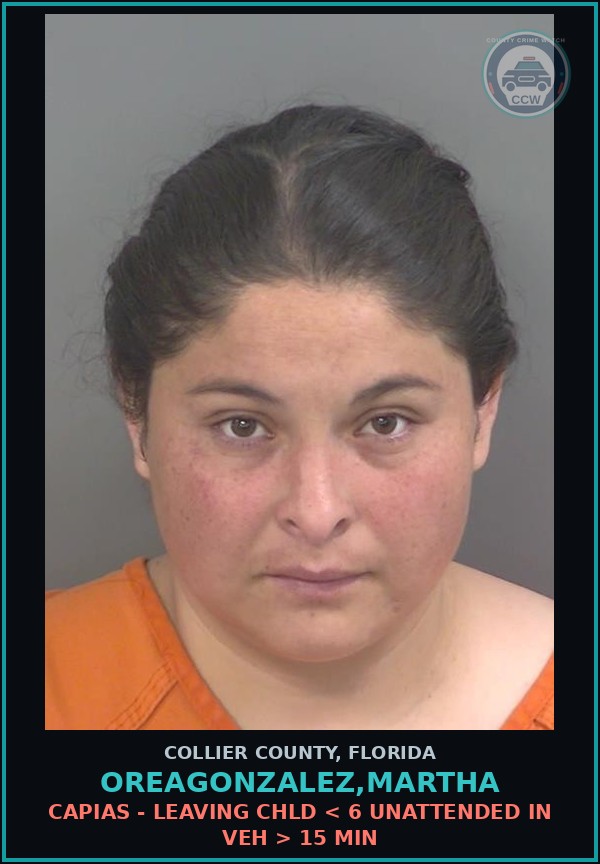 Booking mugshot of OREAGONZALEZ,MARTHA in Collier County