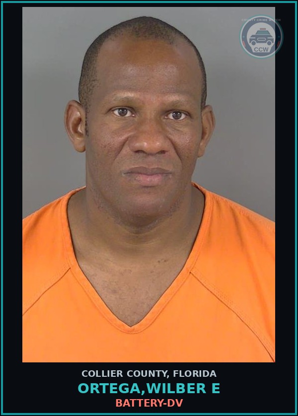 Booking mugshot of ORTEGA,WILBER E in Collier County