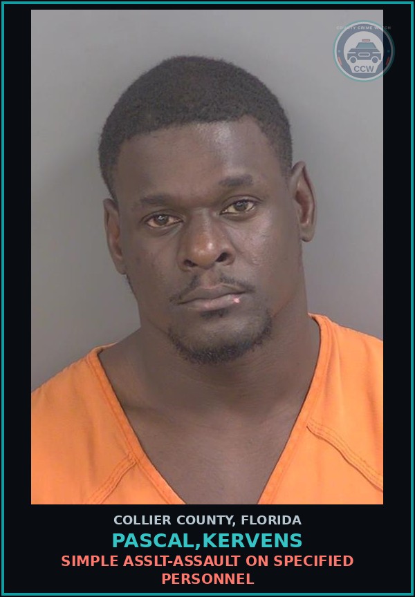 Booking mugshot of PASCAL,KERVENS in Collier County