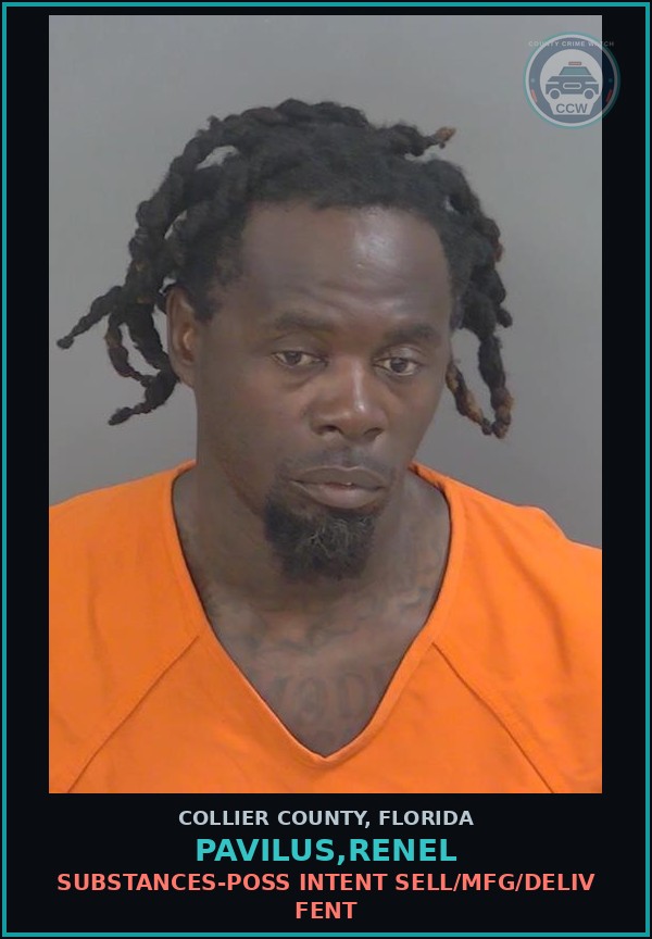 Booking mugshot of PAVILUS,RENEL in Collier County