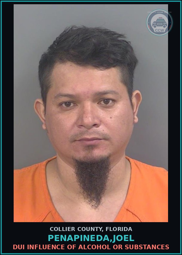 Booking mugshot of PENAPINEDA,JOEL in Collier County