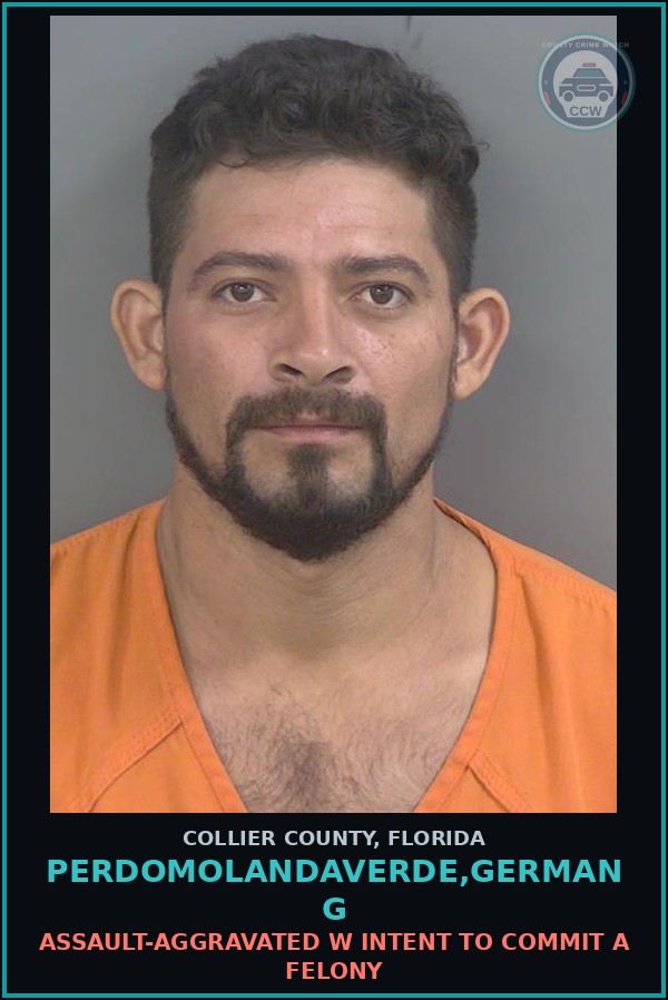 Booking mugshot of PERDOMOLANDAVERDE,GERMAN G in Collier County