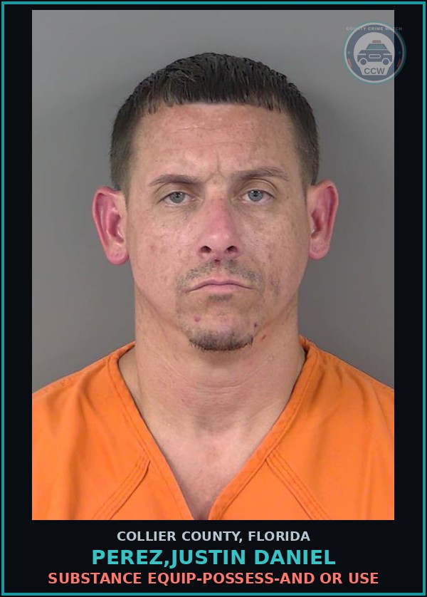 Booking mugshot of PEREZ,JUSTIN DANIEL in Collier County