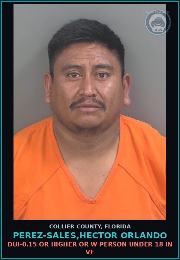 Booking mugshot of PEREZ-SALES,HECTOR ORLANDO in Collier County