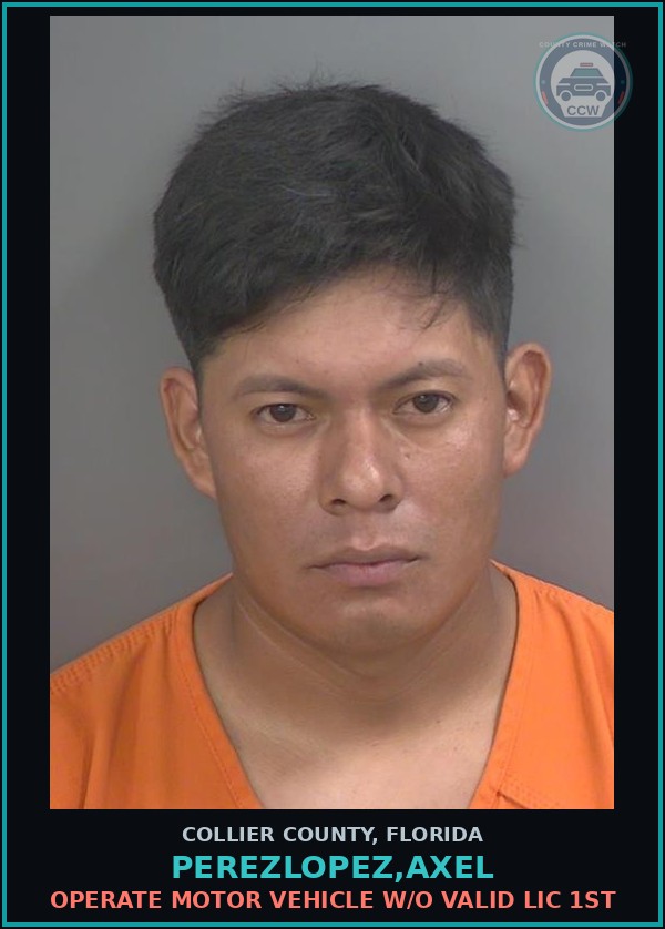 Booking mugshot of PEREZLOPEZ,AXEL in Collier County