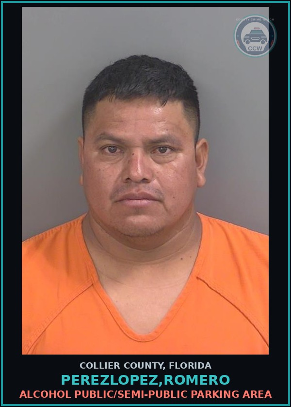 Booking mugshot of PEREZLOPEZ,ROMERO in Collier County