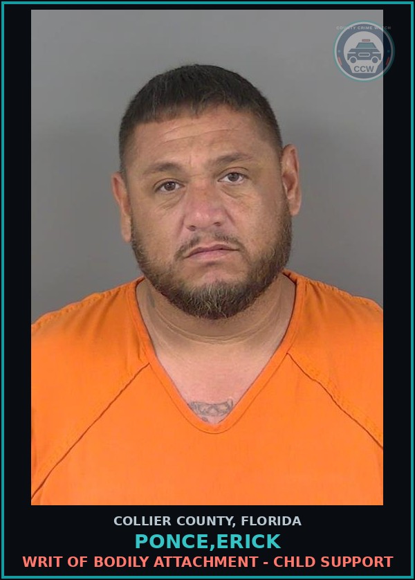 Booking mugshot of PONCE,ERICK in Collier County