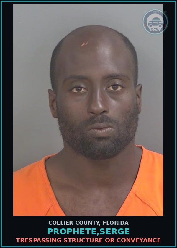 Booking mugshot of PROPHETE,SERGE in Collier County