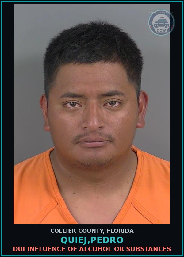 Booking mugshot of QUIEJ,PEDRO in Collier County