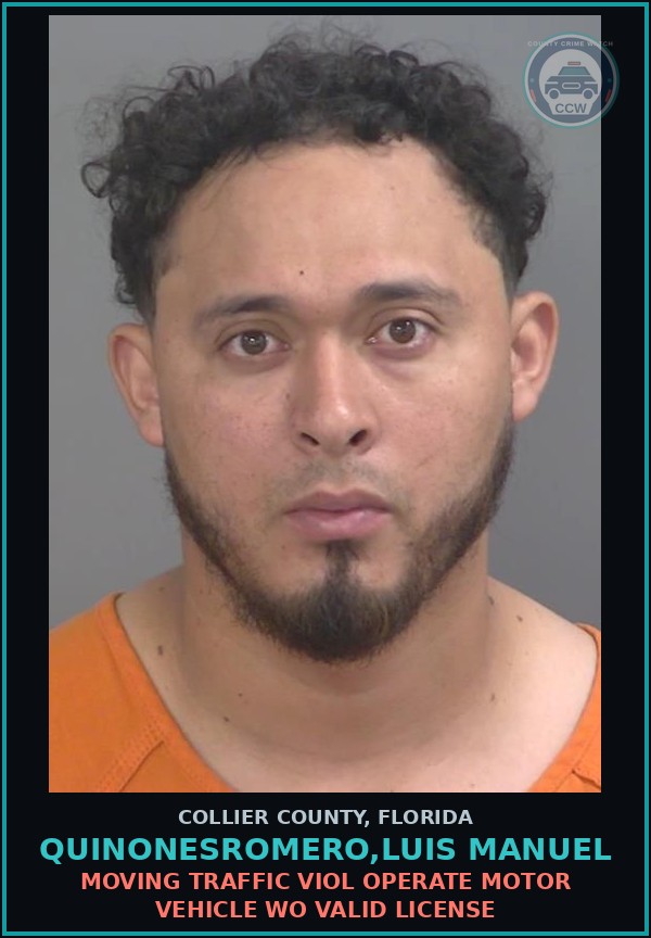 Booking mugshot of QUINONESROMERO,LUIS MANUEL in Collier County