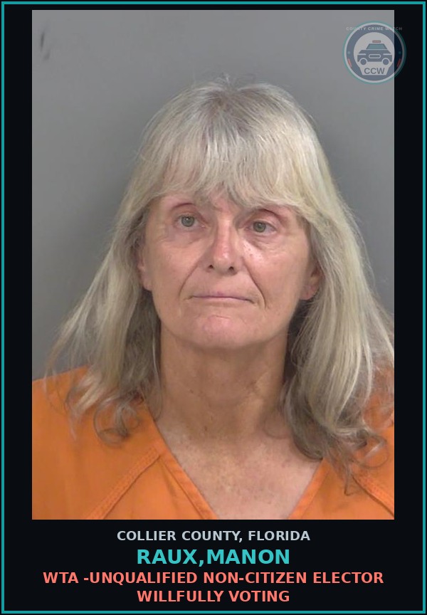 Booking mugshot of RAUX,MANON in Collier County