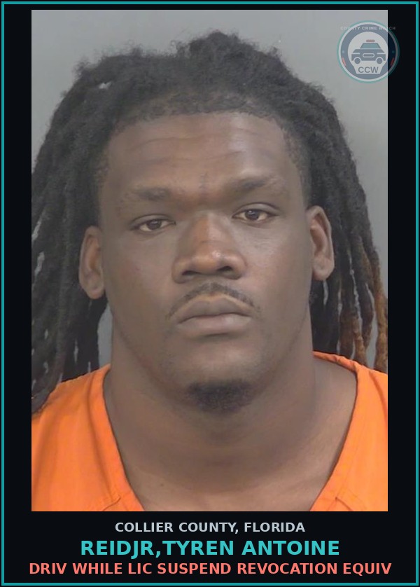 Booking mugshot of REIDJR,TYREN ANTOINE in Collier County